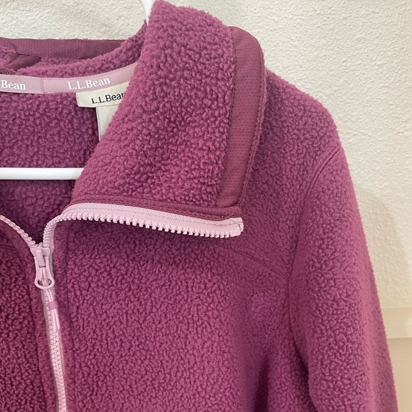 L.L. Bean Women’s Purple Fleece Zip-Up Jacket Size Medium - Picture 6 of 8